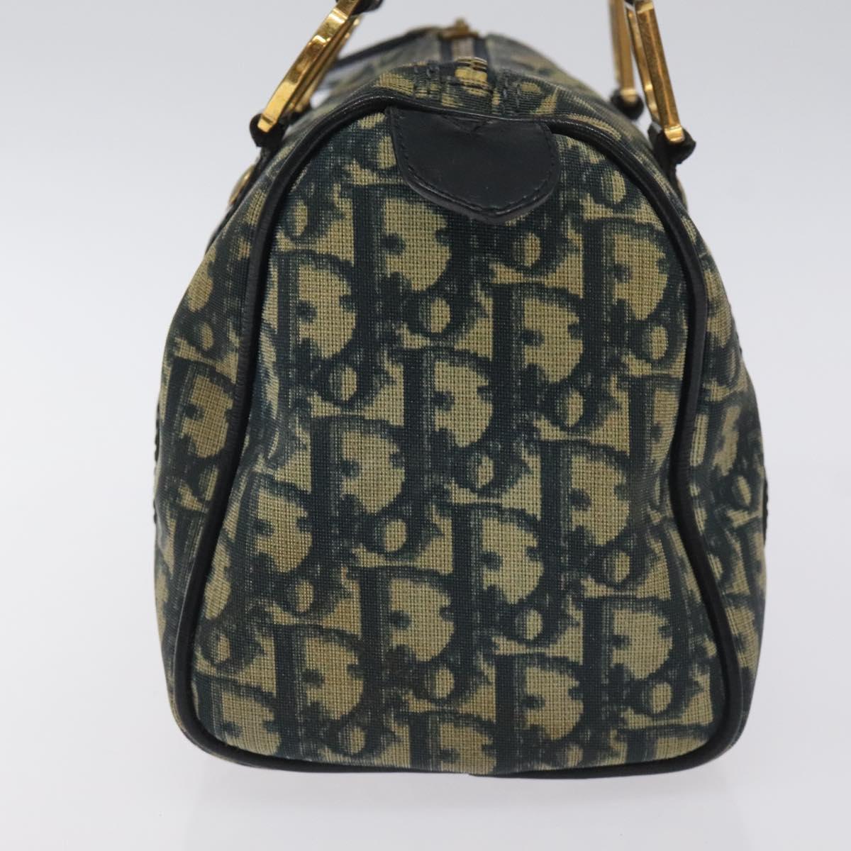 Trotter Canvas Hand Bag PVC Navy Gold