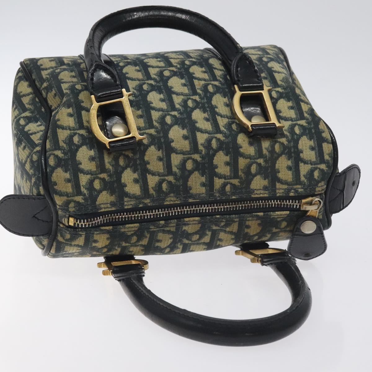 Trotter Canvas Hand Bag PVC Navy Gold